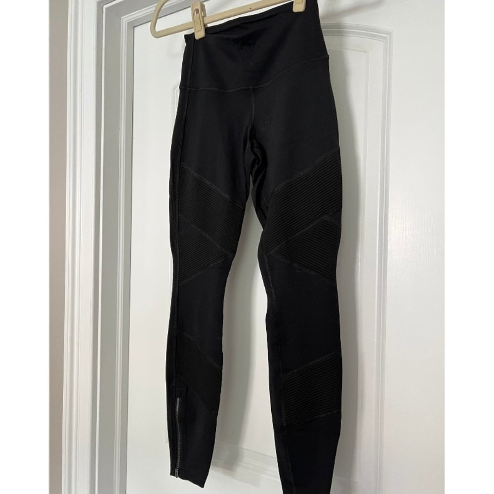 Athleta XXS Black High-Waist Moto Leggings